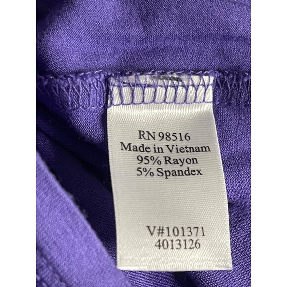 Coldwater Creek Womens Purple Ruffled Scoop Neck T-Shirt M 10-12 Rayon & Spandex - Picture 7 of 10